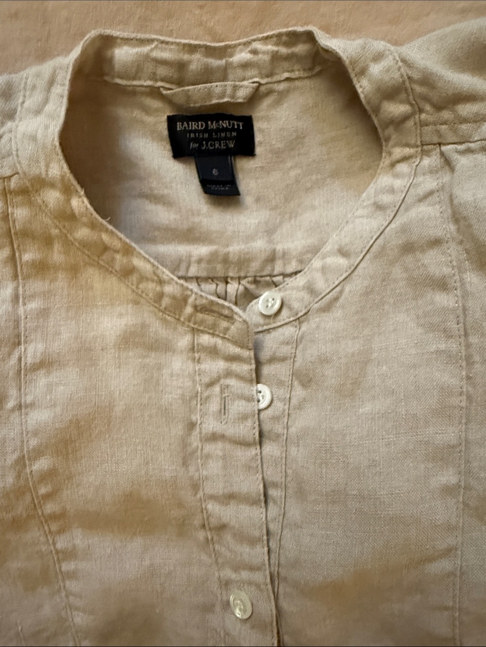 J. Crew women’s Baird Mcnutt  Linen popover Tunic top size 6 - Picture 2 of 6